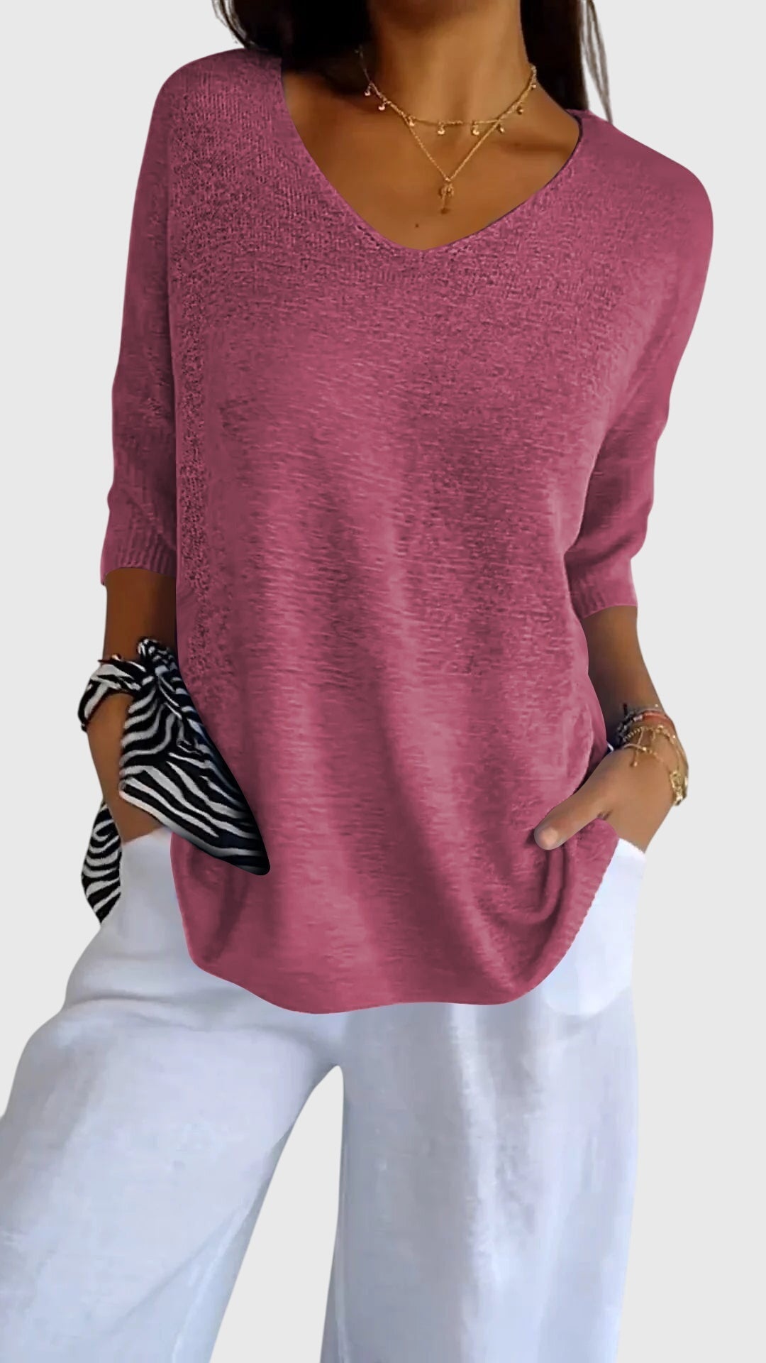 Oversize Bluzka Trzy Czwarte