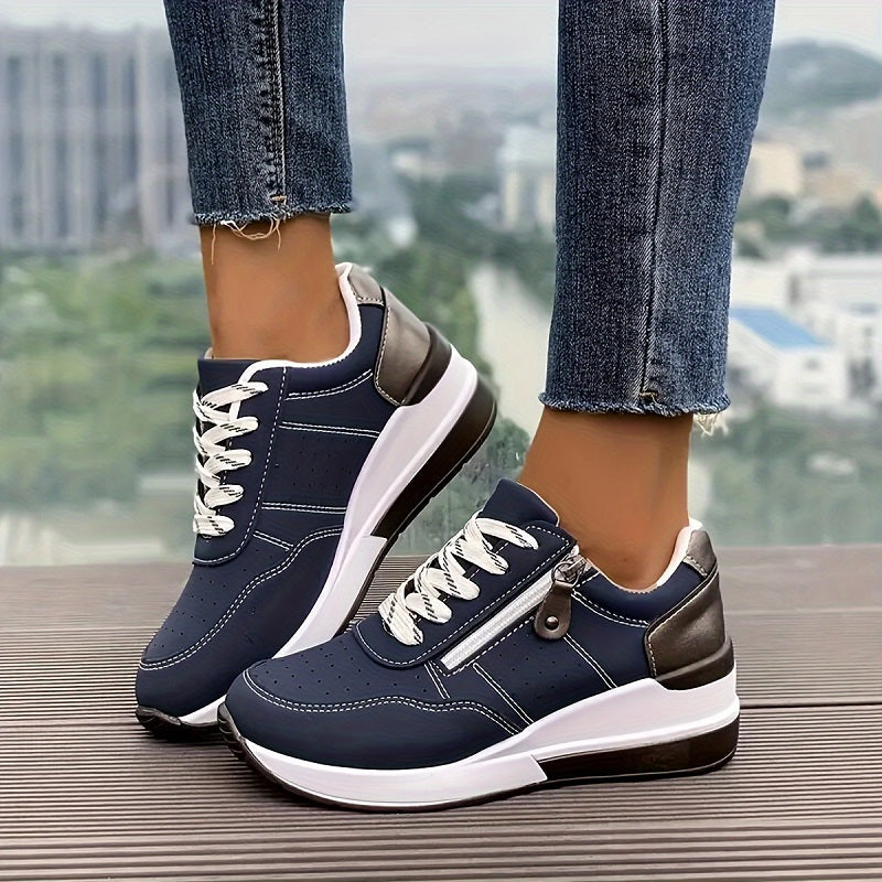 Sznurowane Sneakersy na Koturnie dla Kobiet