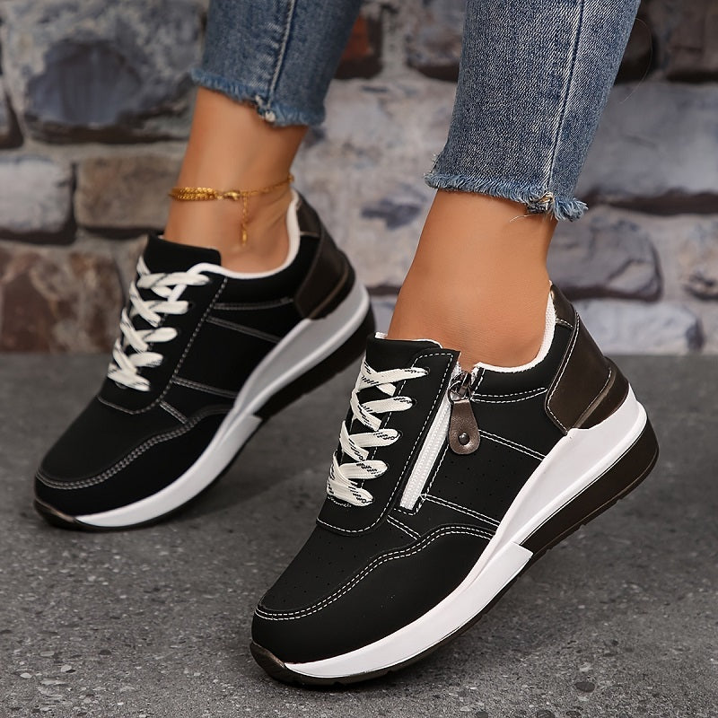 Sznurowane Sneakersy na Koturnie dla Kobiet