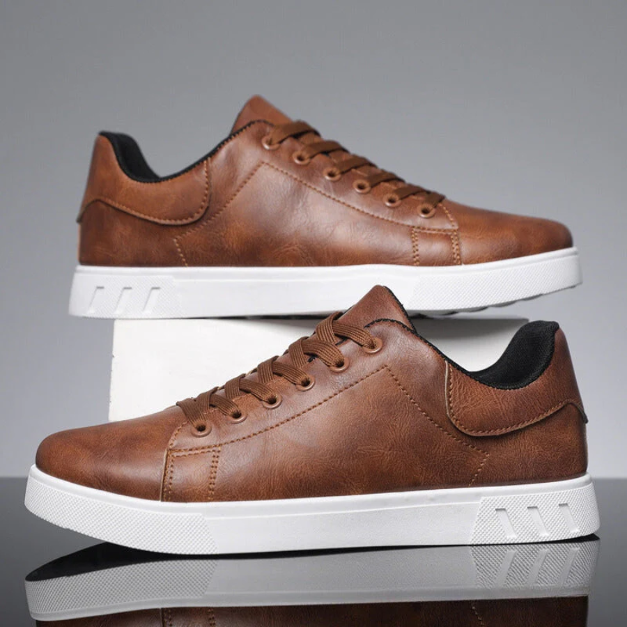 Szyte Wyściełane Okrągłe Grube Płaskie Sneakersy