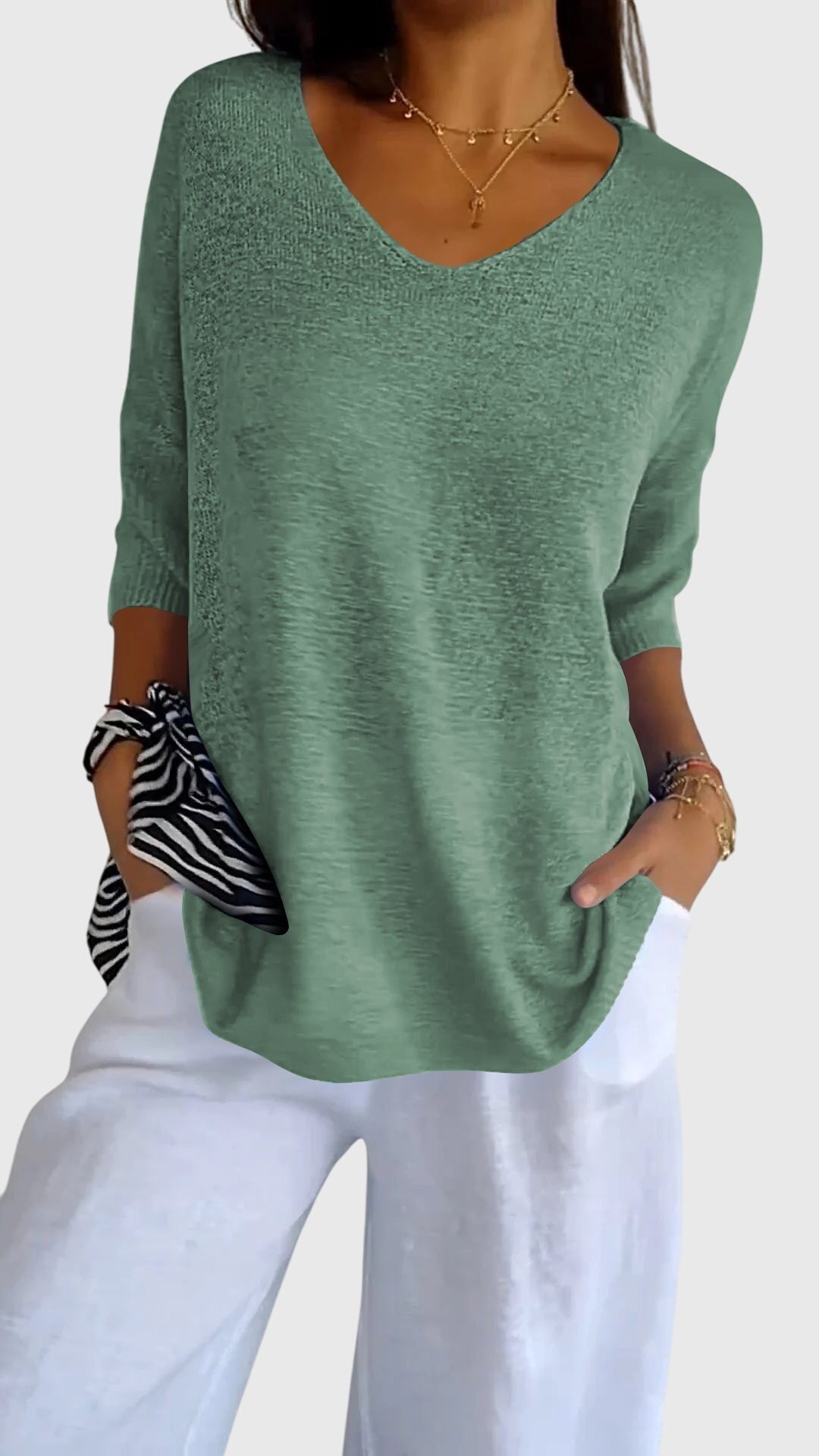 Oversize Bluzka Trzy Czwarte