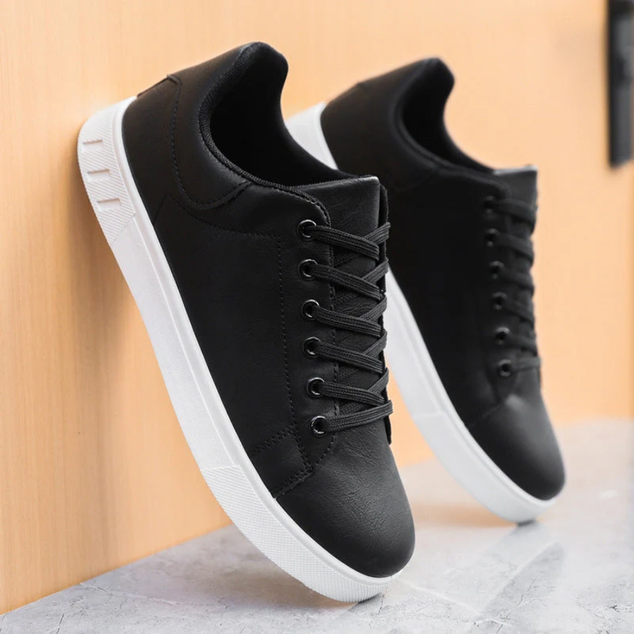 Szyte Wyściełane Okrągłe Grube Płaskie Sneakersy
