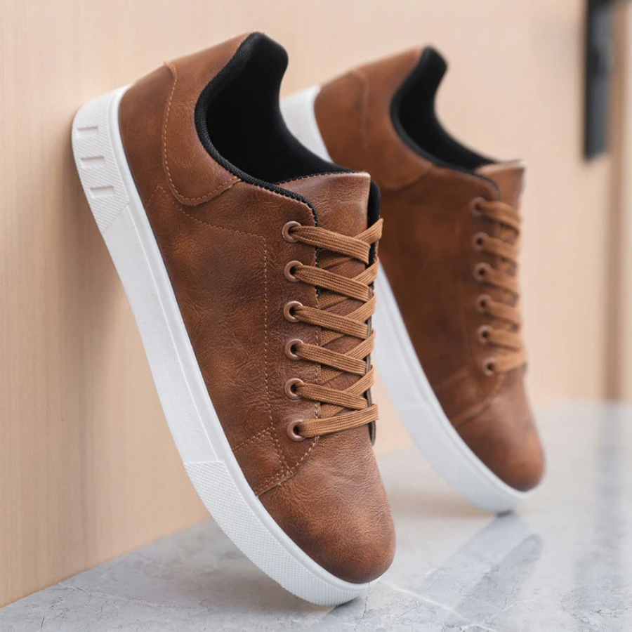 Szyte Wyściełane Okrągłe Grube Płaskie Sneakersy