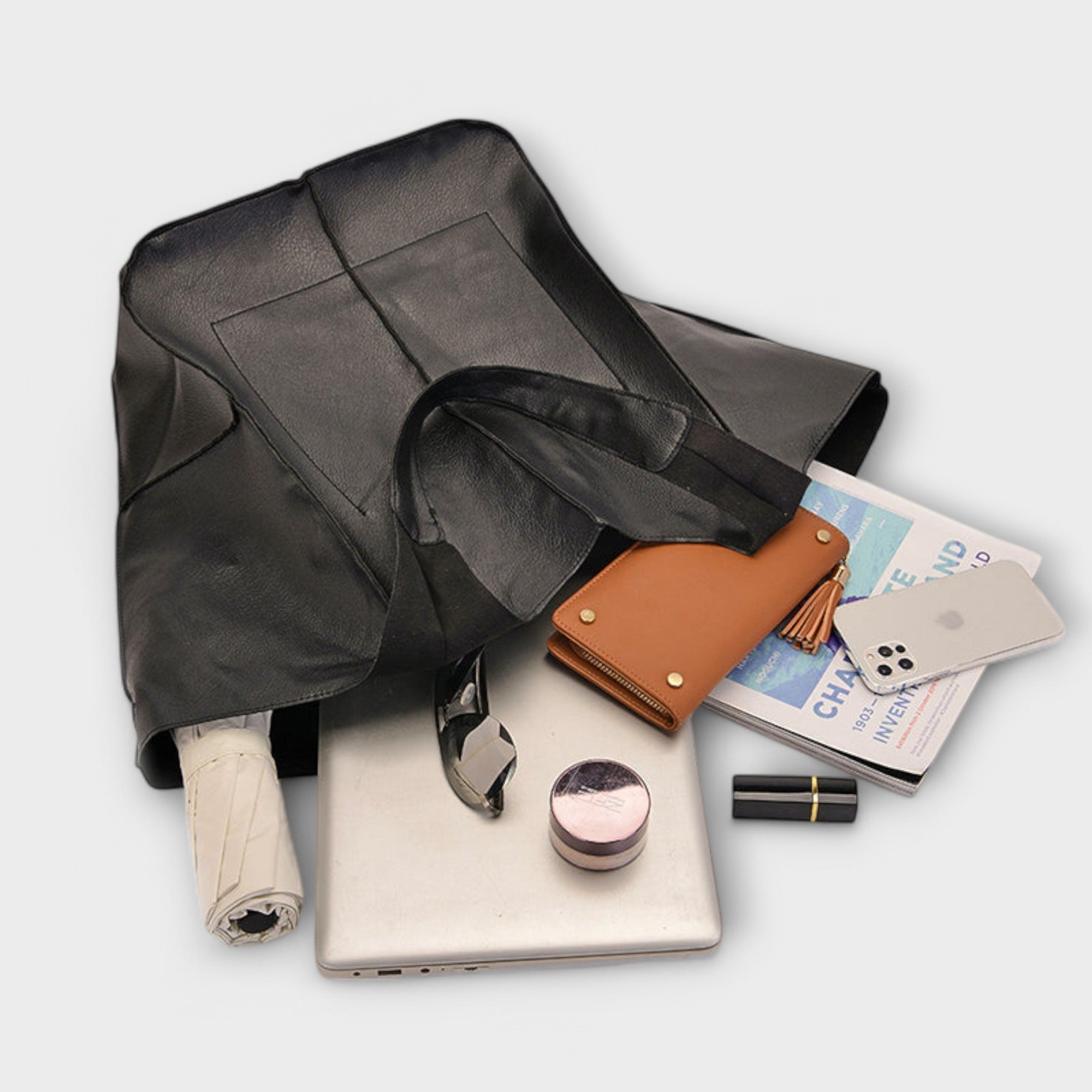 Torba z kieszeniami, luźna, oversize, strukturalna, zszywana, składana