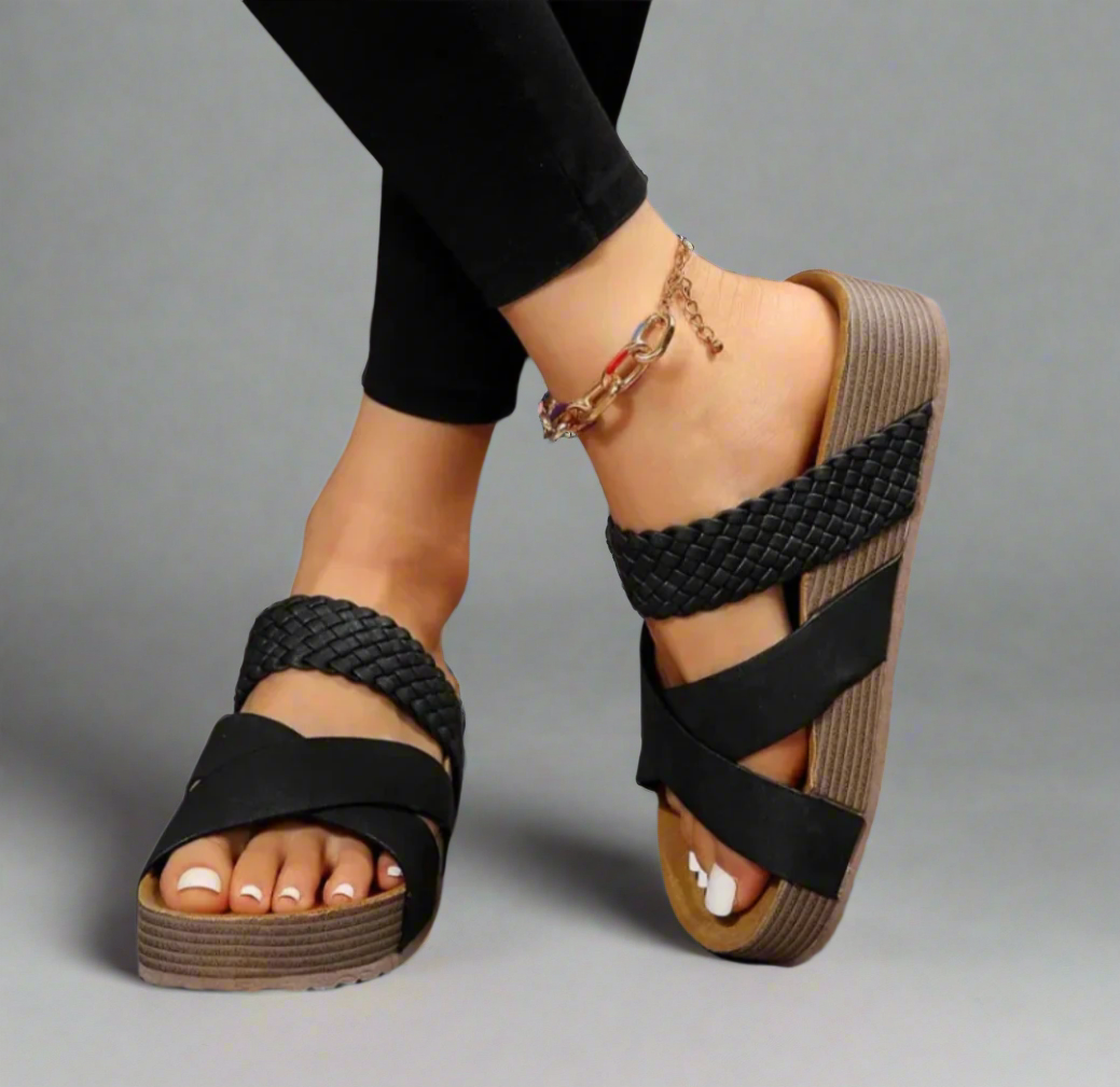 Sandały Woven Crisscross Open
