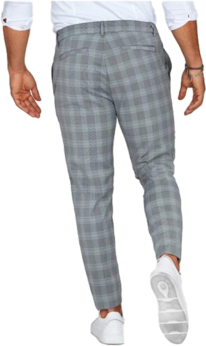 Spodnie Ankle w Kratkę Slim z Pętelkami