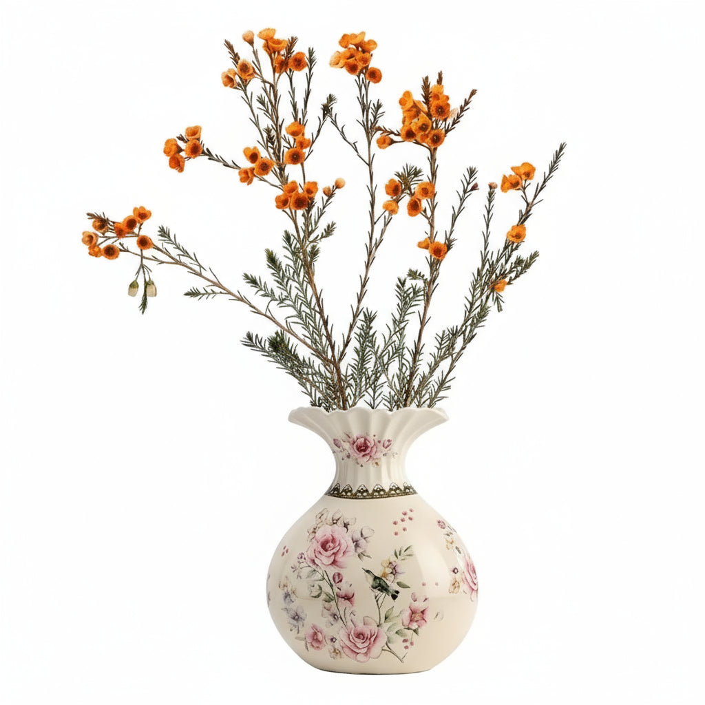 Dekoracyjny Wazon z Kwiatowym Wzorem