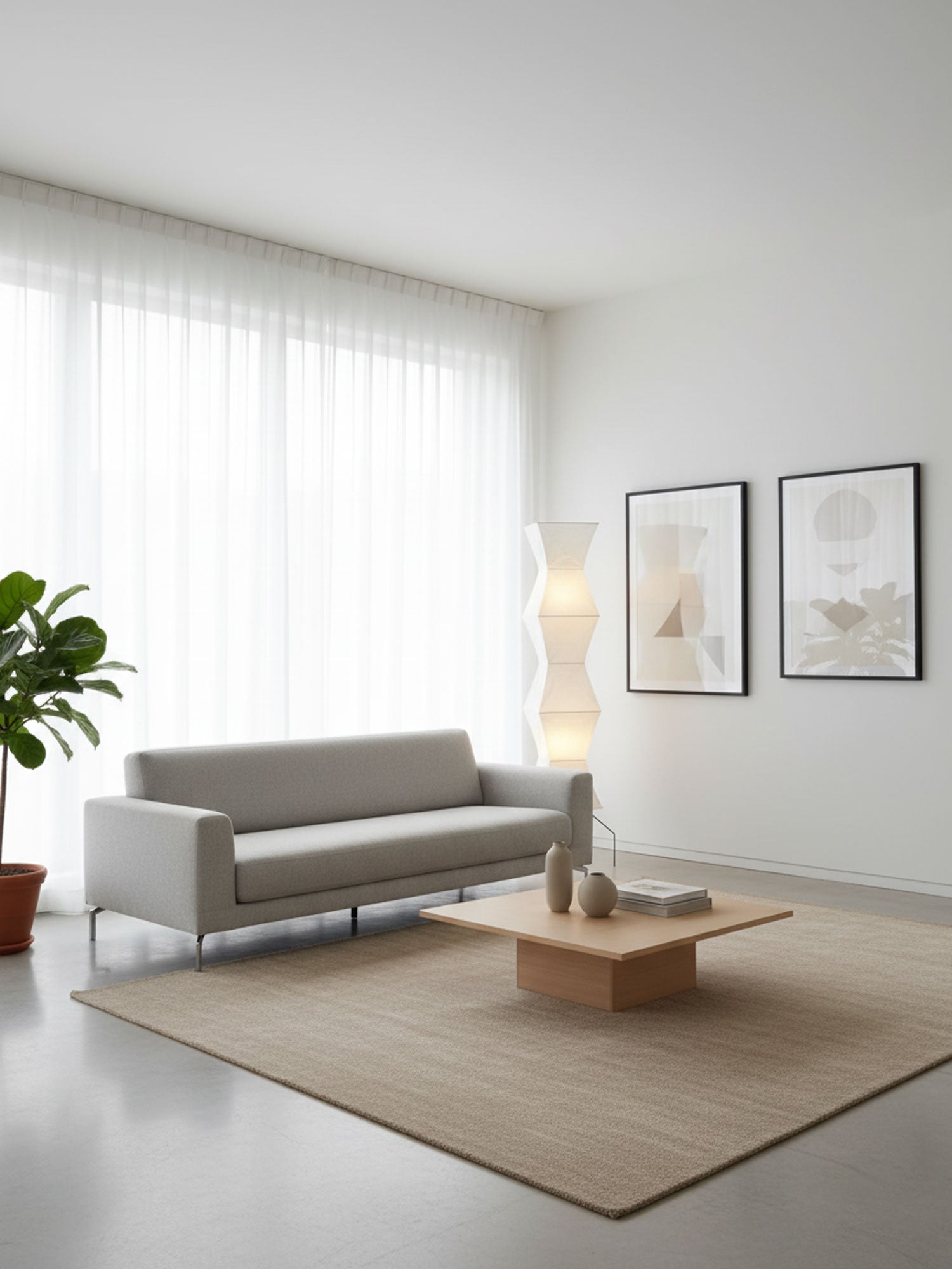 Lampa podłogowa na trójnogu z abażurem z papieru ryżowego