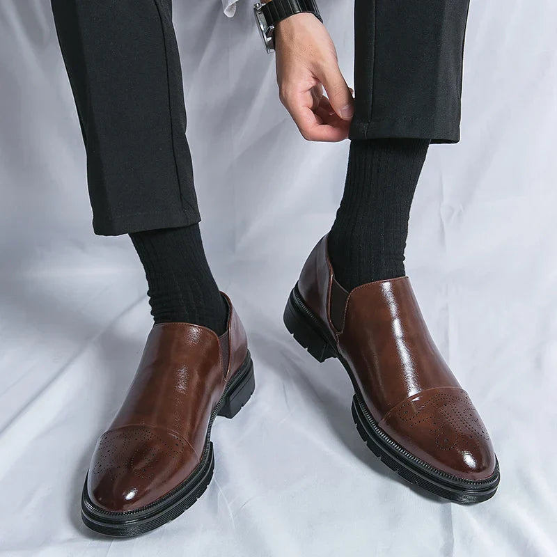Elastyczne Buty Slip On z Okrągłym Noskiem