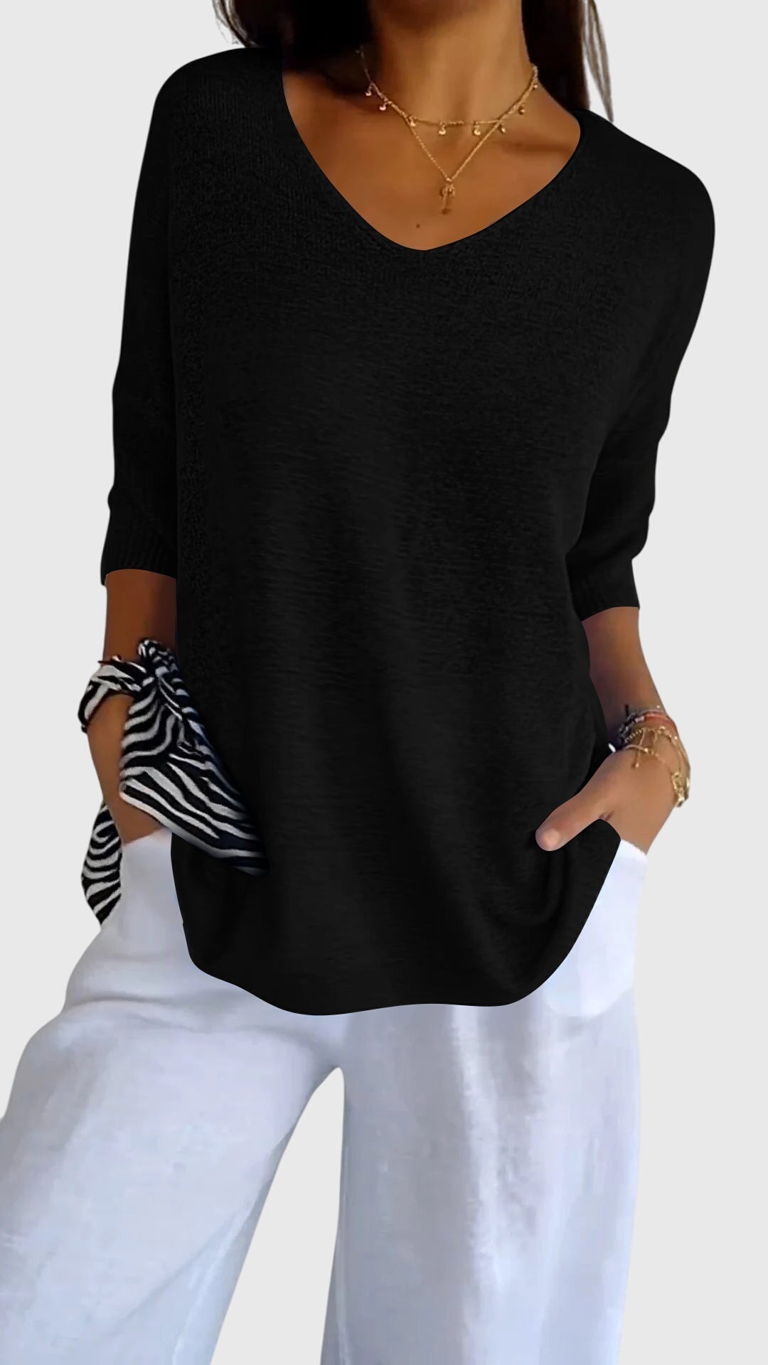 Oversize Bluzka Trzy Czwarte