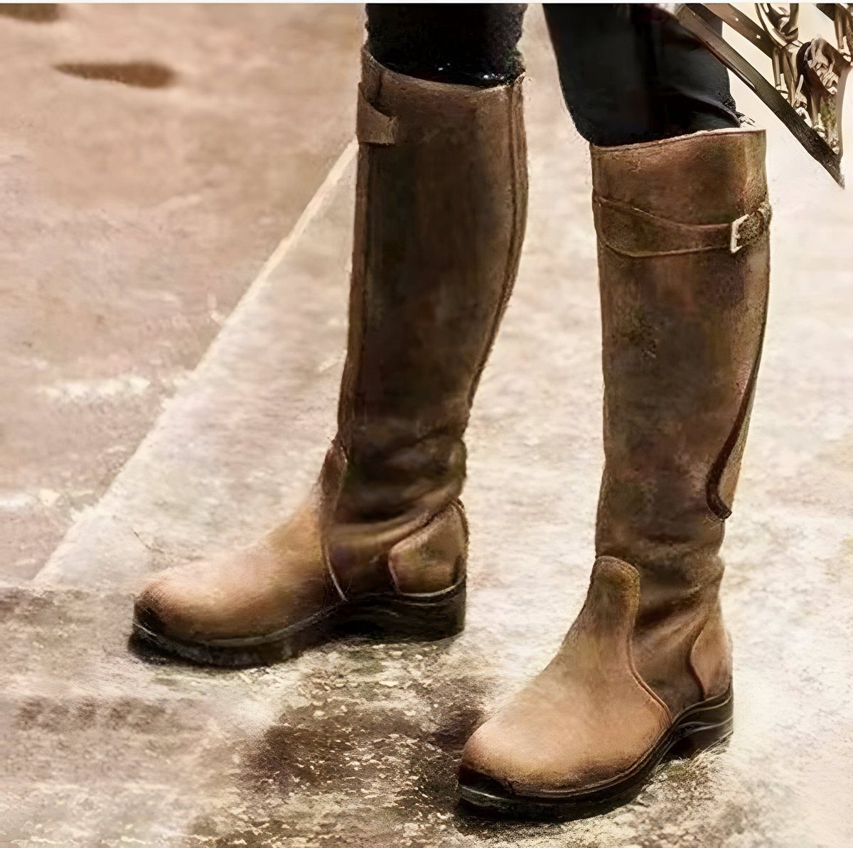 Botki Jeździeckie za Kolano z Paskiem i Klamrą dla Kobiet