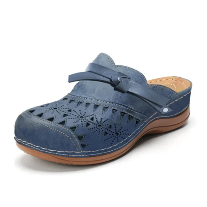 Sandały Slip On z Wzorem i Okrągłym Nosem