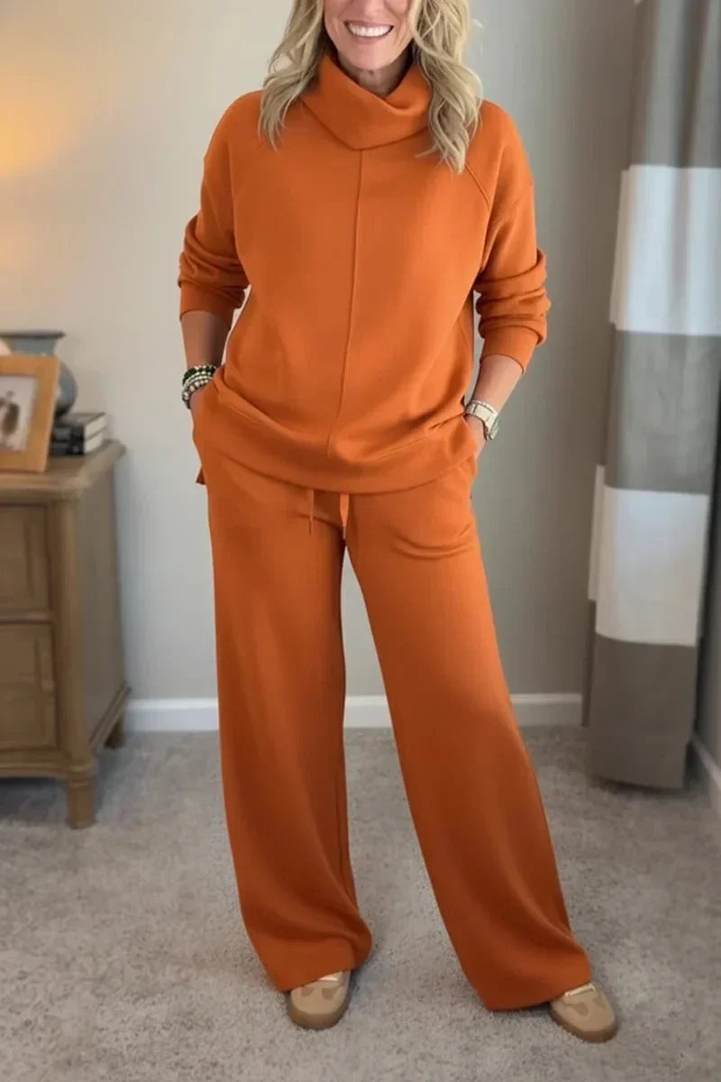 Golf z Kominem Dresowy Komplet ze Spodniami dla Kobiet