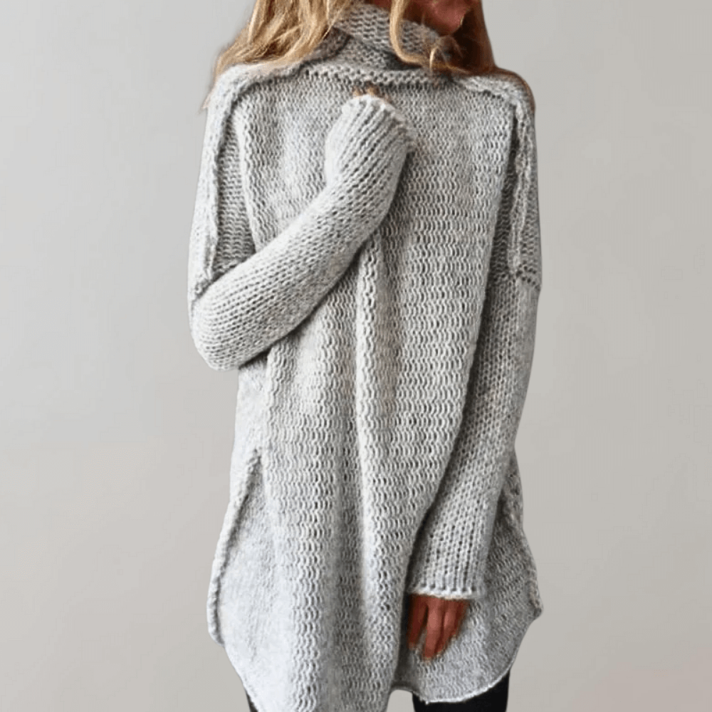 Golfowy Długi Sweter Oversize dla Kobiet