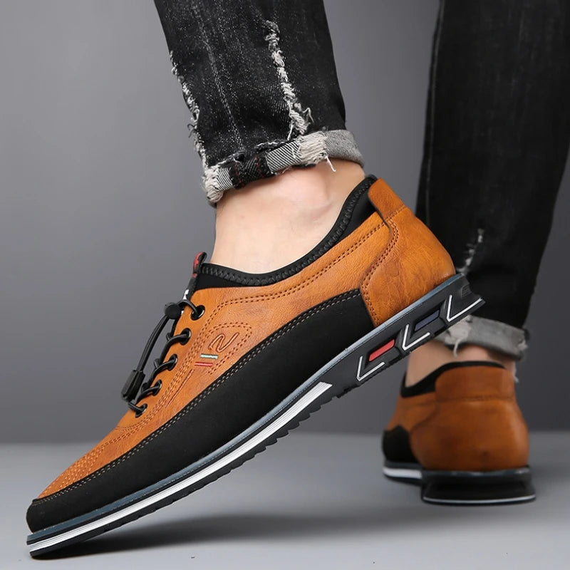 Niskie Panelowane Buty Męskie