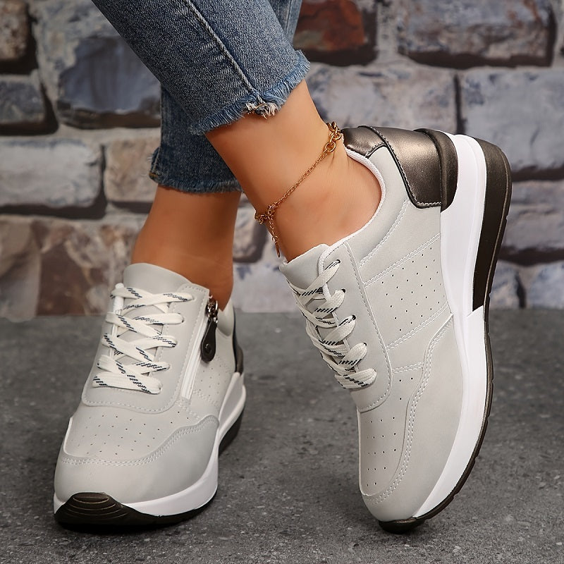 Sznurowane Sneakersy na Koturnie dla Kobiet