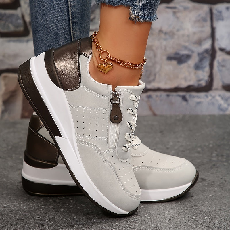 Sznurowane Sneakersy na Koturnie dla Kobiet
