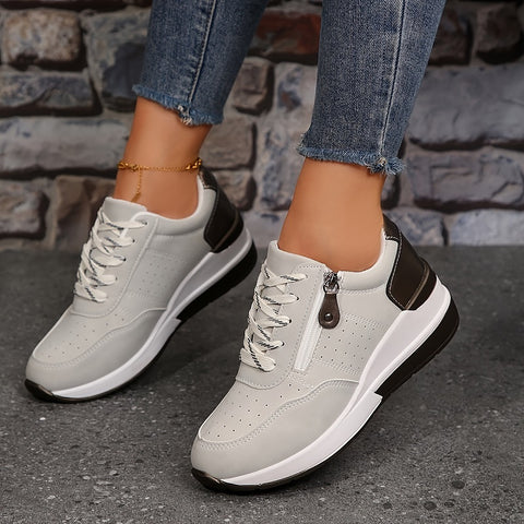 Sznurowane Sneakersy na Koturnie dla Kobiet