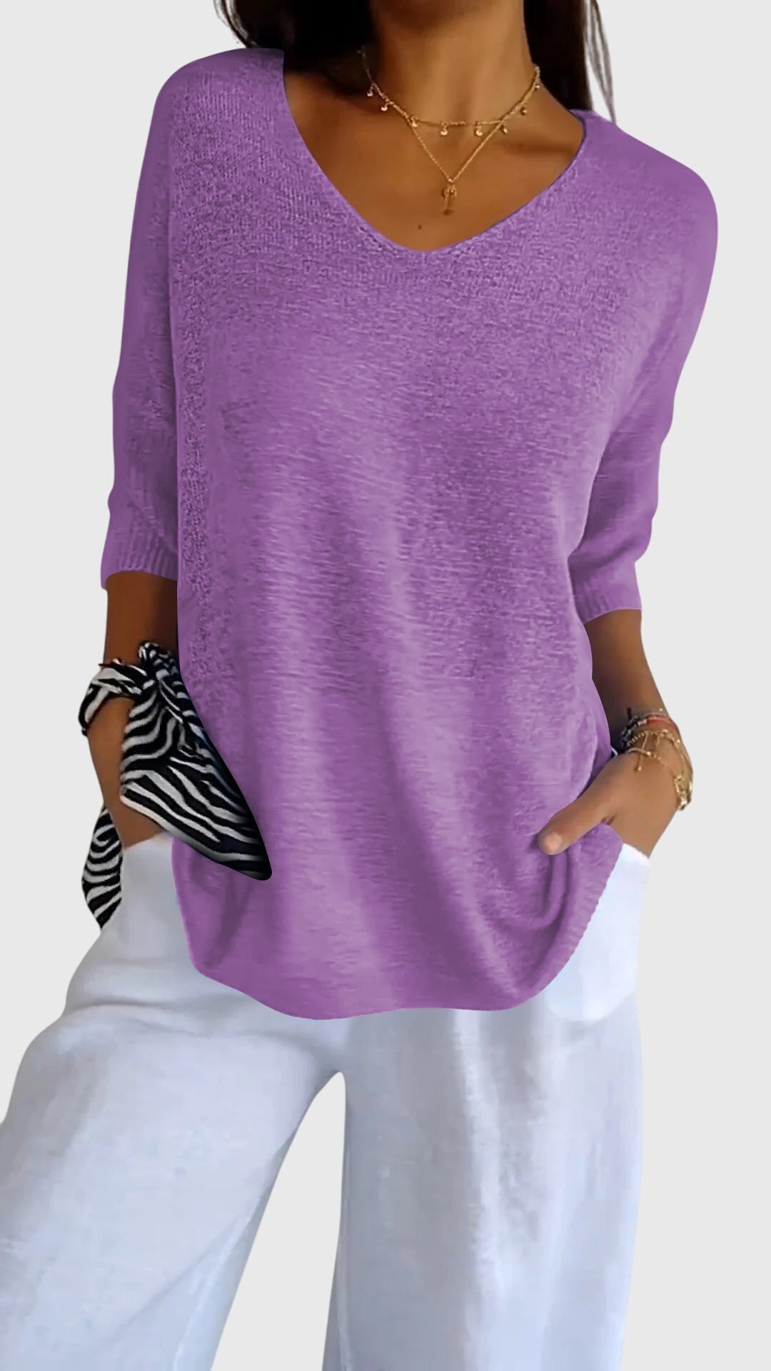 Oversize Bluzka Trzy Czwarte