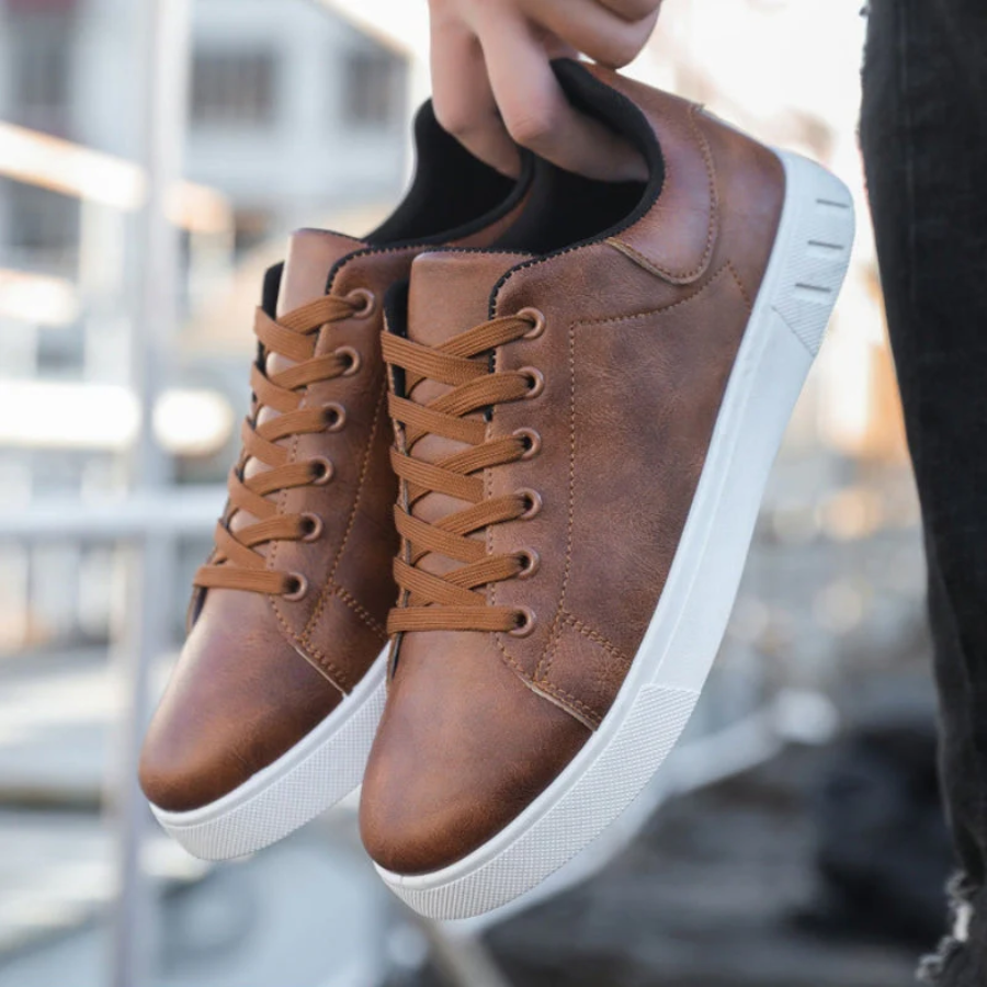 Szyte Wyściełane Okrągłe Grube Płaskie Sneakersy