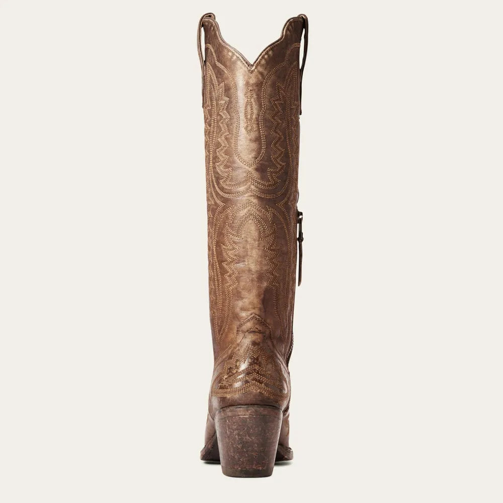 Wzorzyste Zipped Stacked Szpiczaste Długie Botki