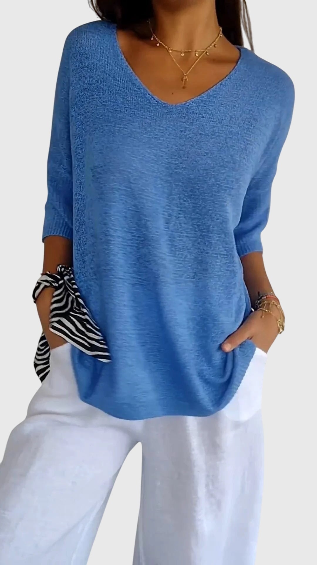 Oversize Bluzka Trzy Czwarte