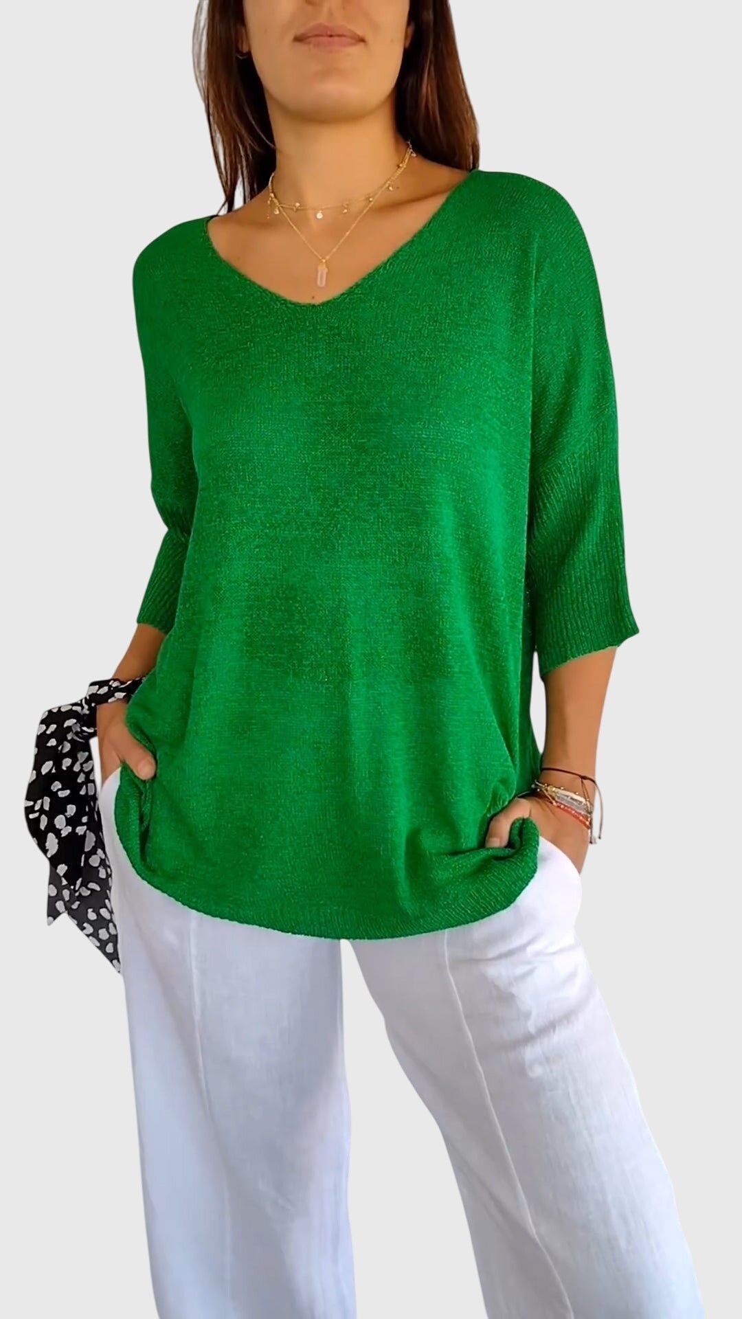 Oversize Bluzka Trzy Czwarte