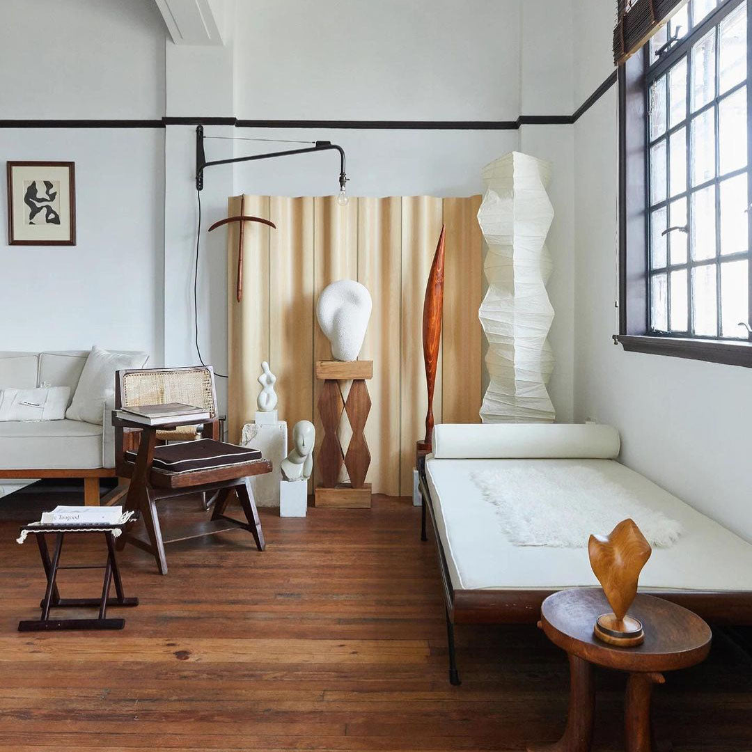 Lampa podłogowa na trójnogu z abażurem z papieru ryżowego