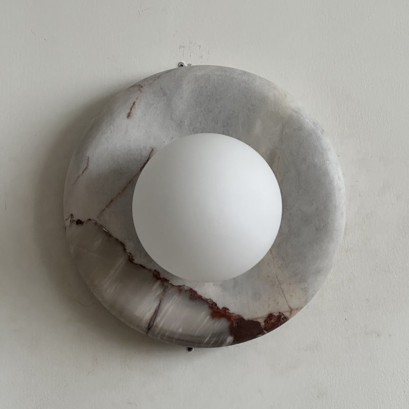 Marmurowa Lampa Ścienna w Kolorze Czerwonym