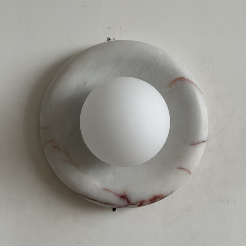 Marmurowa Lampa Ścienna w Kolorze Czerwonym
