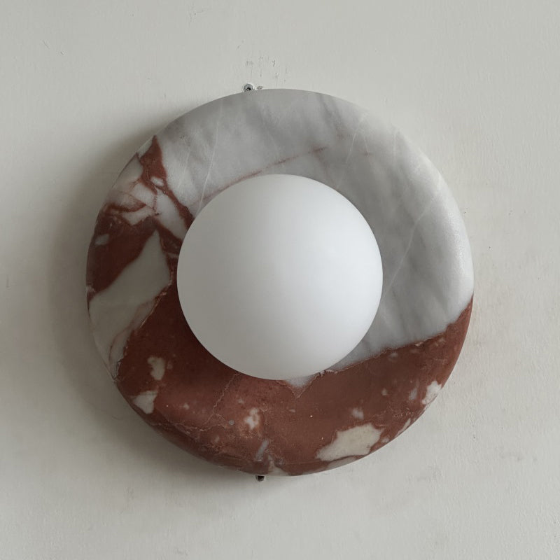 Marmurowa Lampa Ścienna w Kolorze Czerwonym