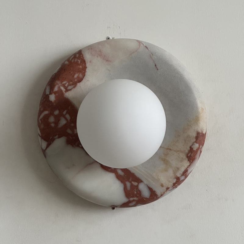 Marmurowa Lampa Ścienna w Kolorze Czerwonym