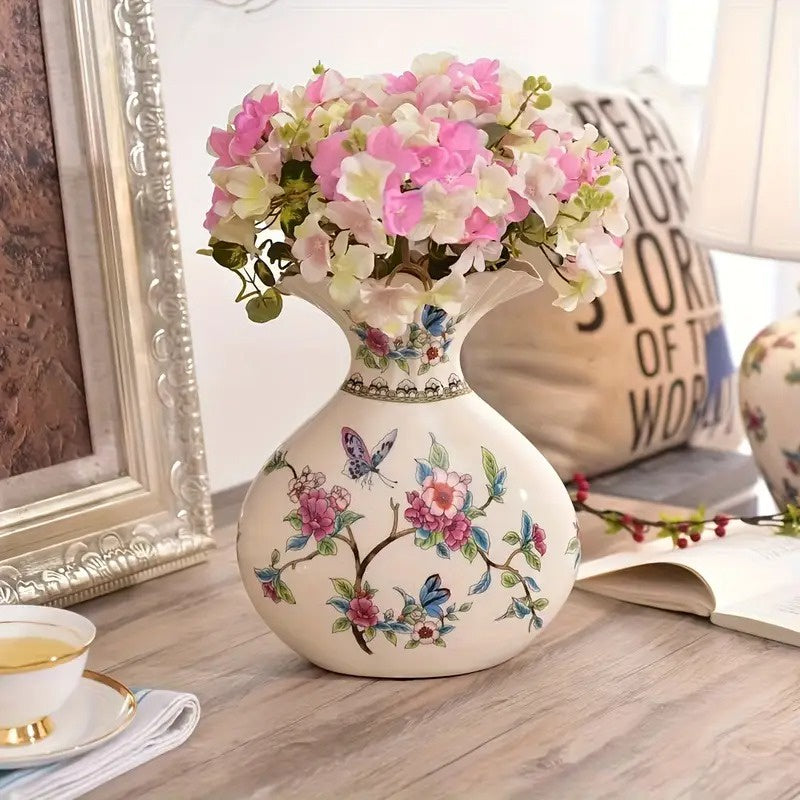 Dekoracyjny Wazon z Kwiatowym Wzorem