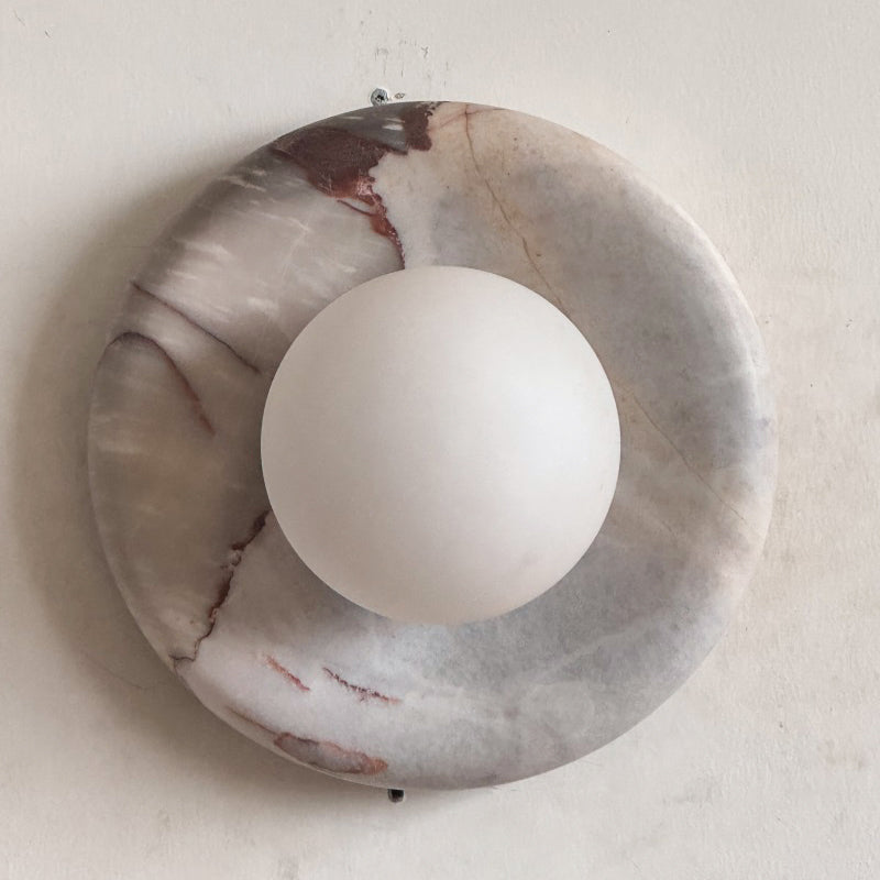 Marmurowa Lampa Ścienna w Kolorze Czerwonym