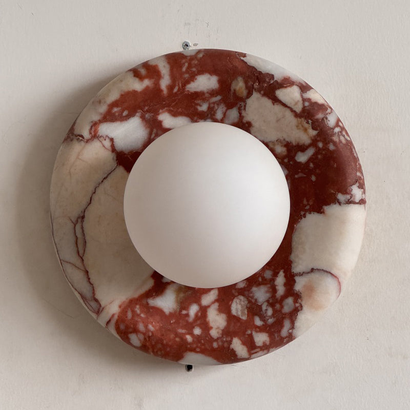 Marmurowa Lampa Ścienna w Kolorze Czerwonym