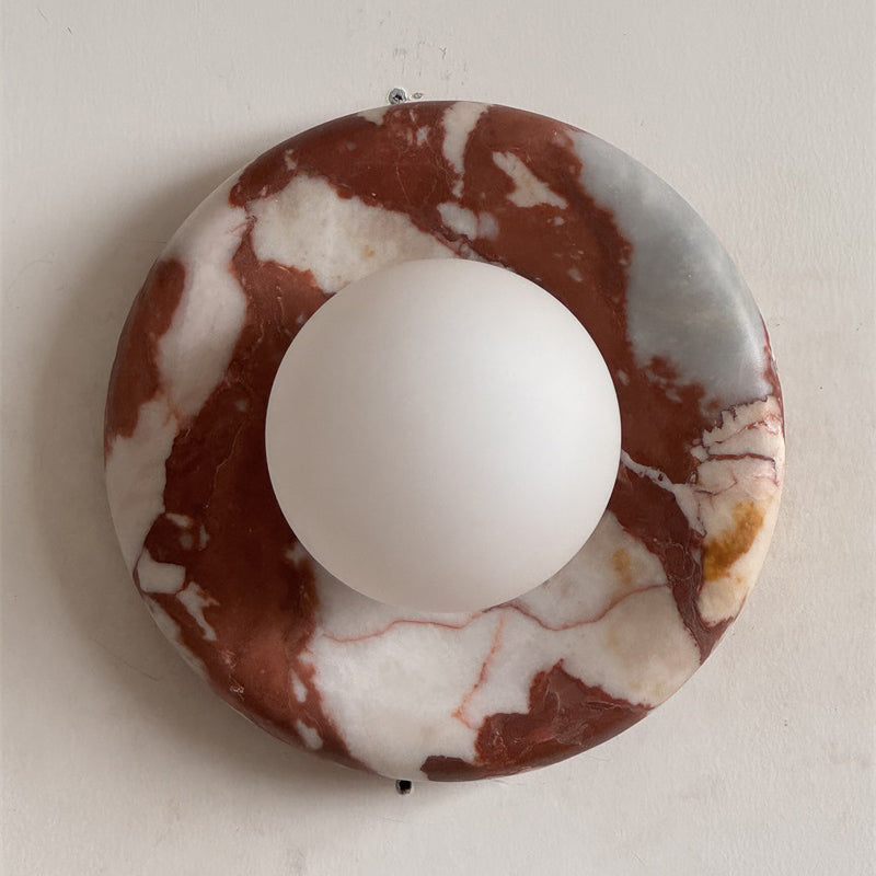 Marmurowa Lampa Ścienna w Kolorze Czerwonym