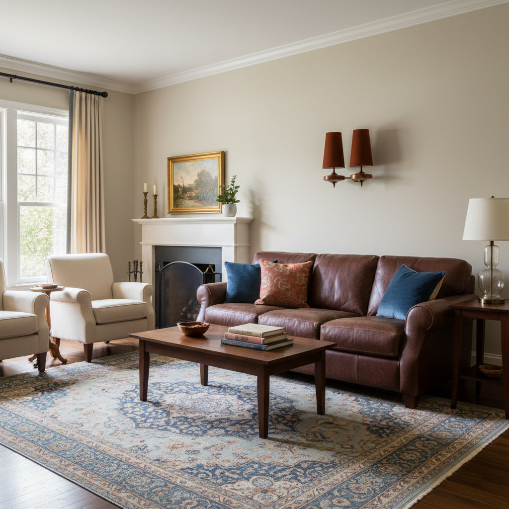 Podwójny kinkiet z materiałowymi kloszami i drewnianą podstawą