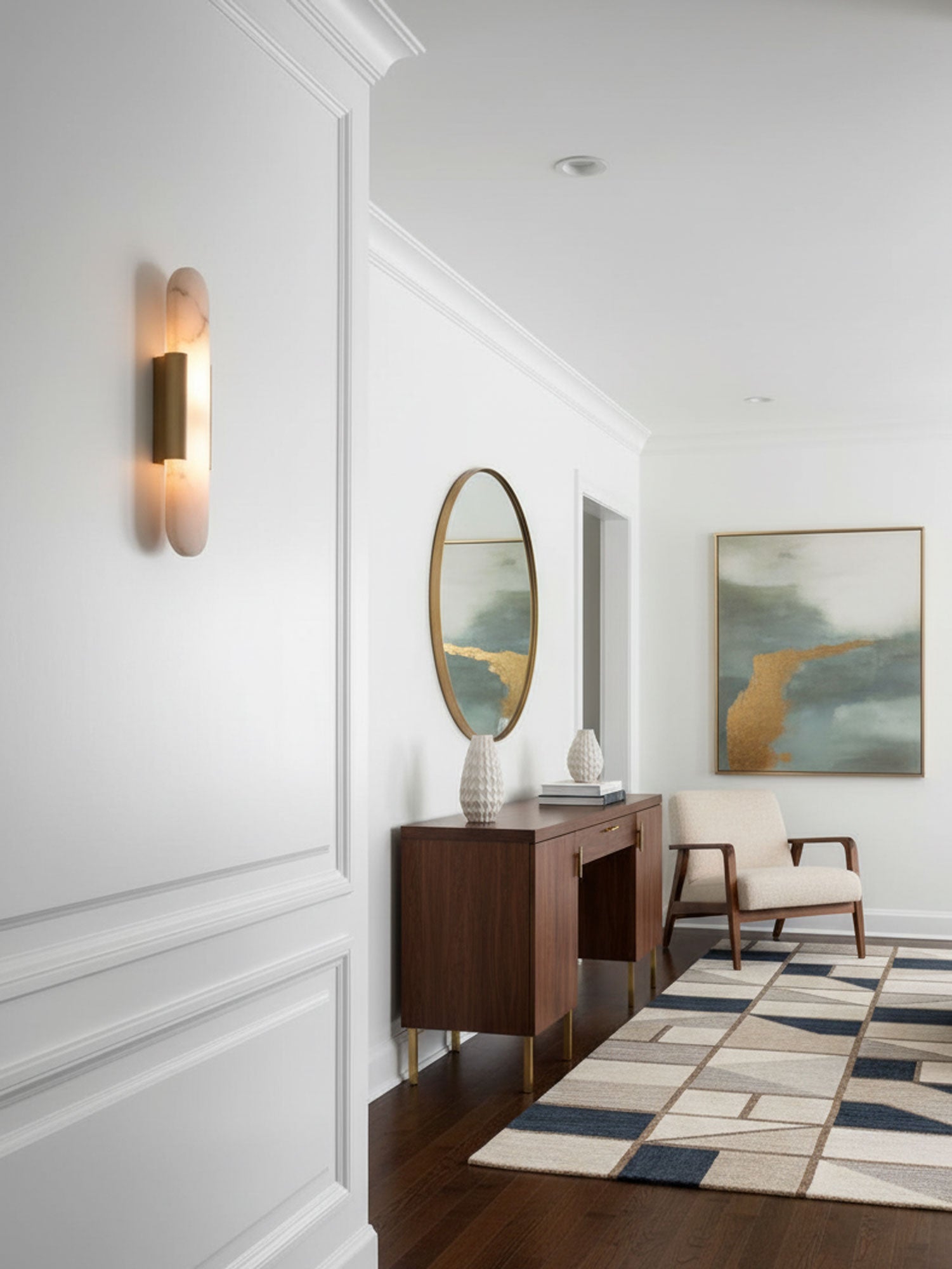 Lampa Ścienna z Wzorem Alabastrowym