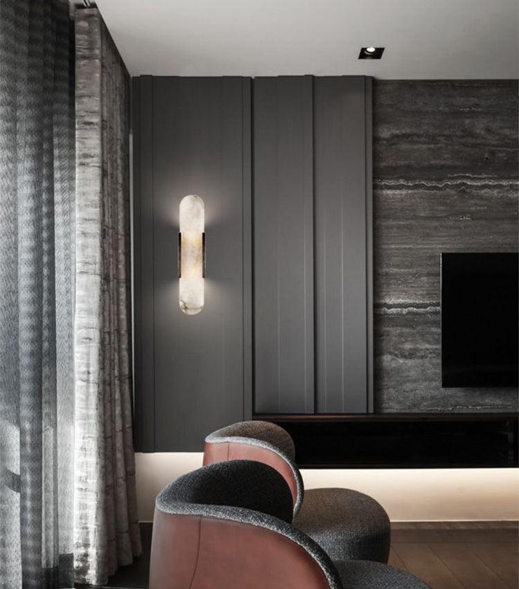 Lampa Ścienna z Wzorem Alabastrowym