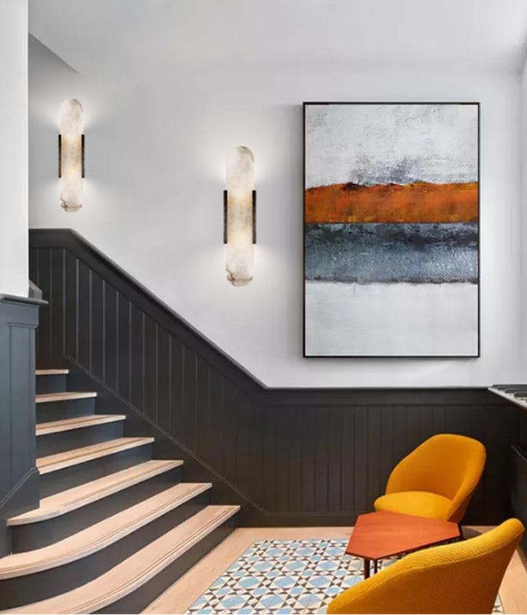 Lampa Ścienna z Wzorem Alabastrowym