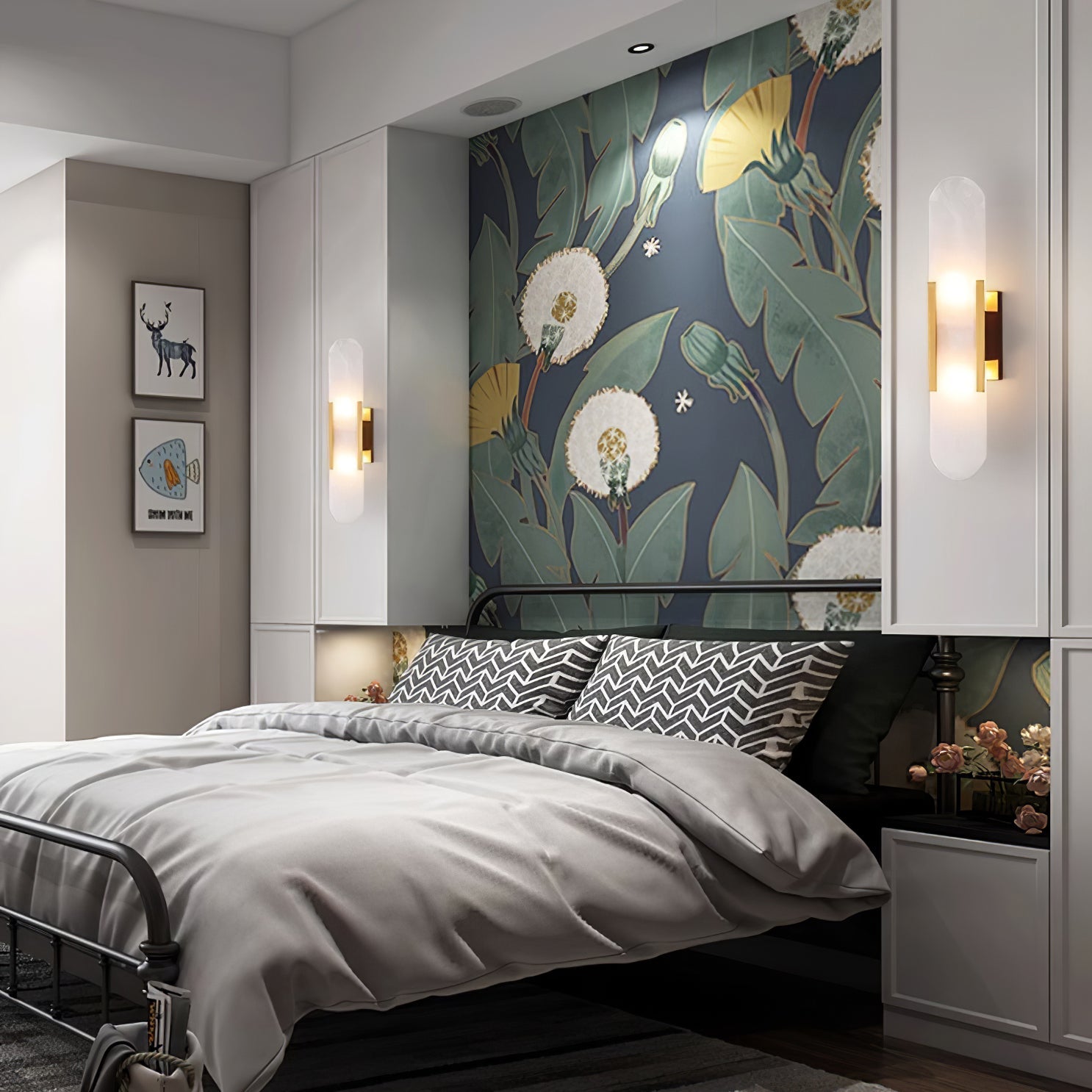 Lampa Ścienna z Wzorem Alabastrowym