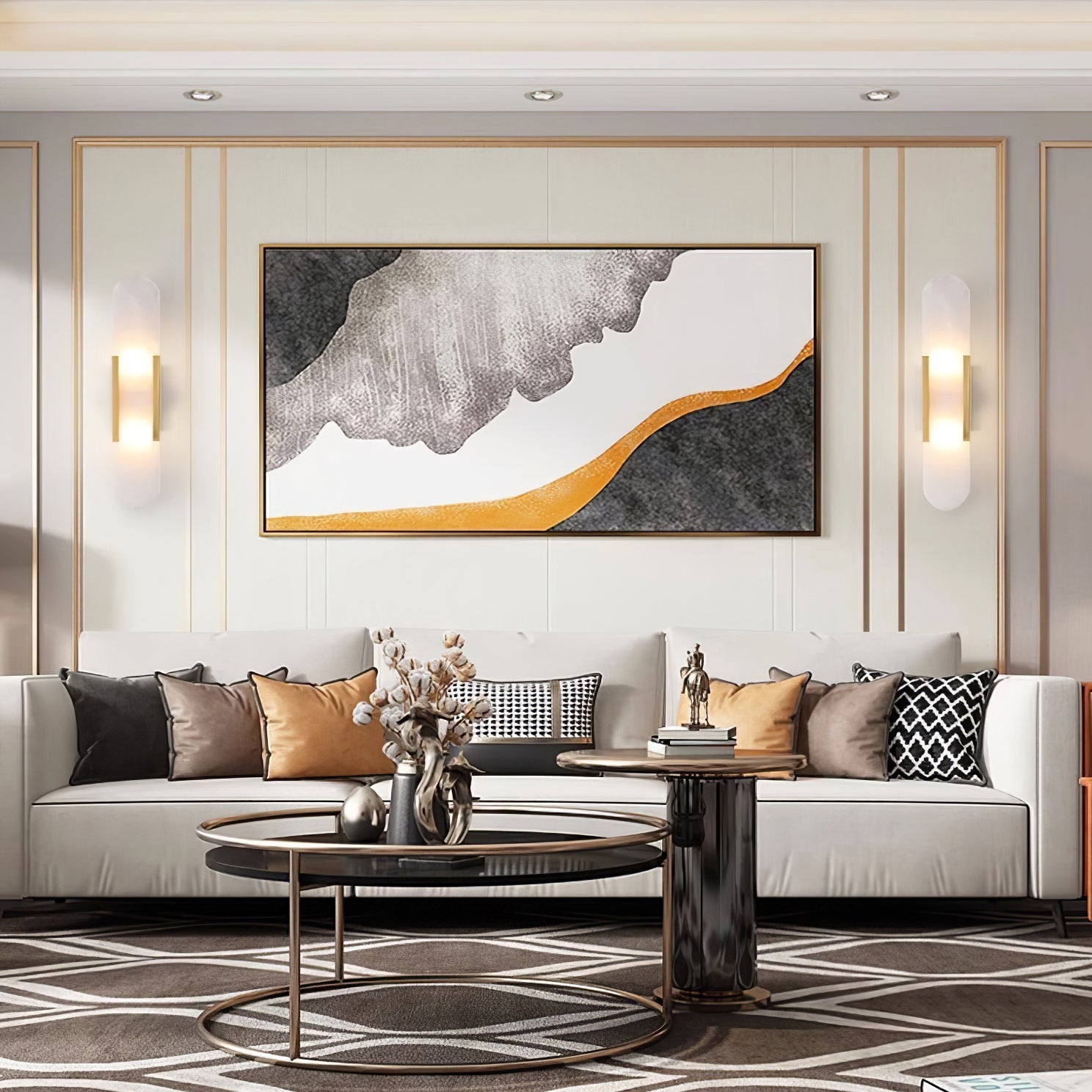 Lampa Ścienna z Wzorem Alabastrowym