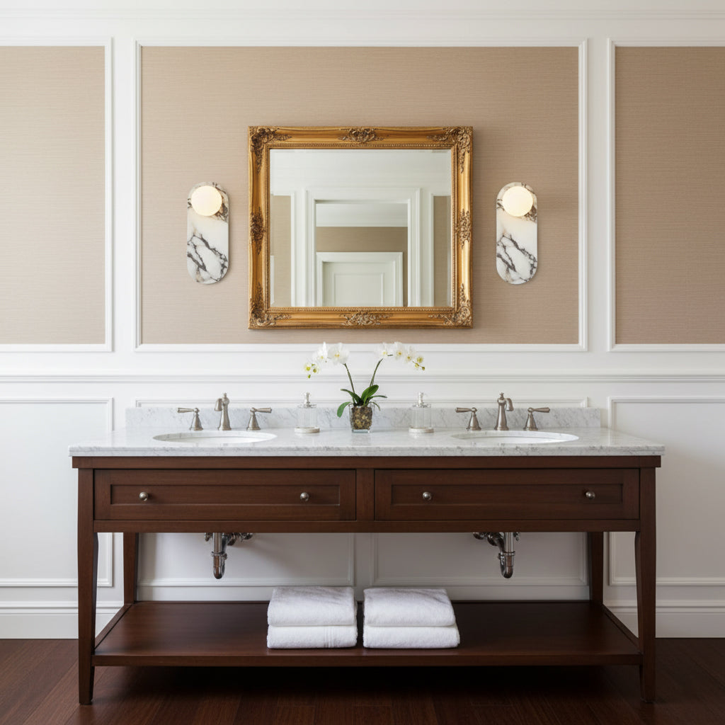 Lampa Ścienna z Naturalnego Marmuru