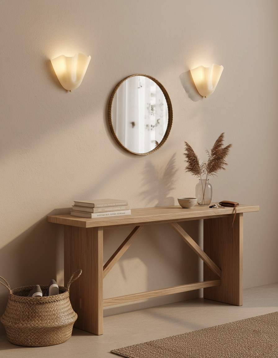 Lampa Ścienna z Kloszem Szklanym