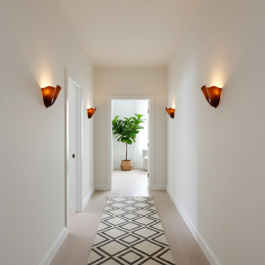 Lampa Ścienna z Kloszem Szklanym