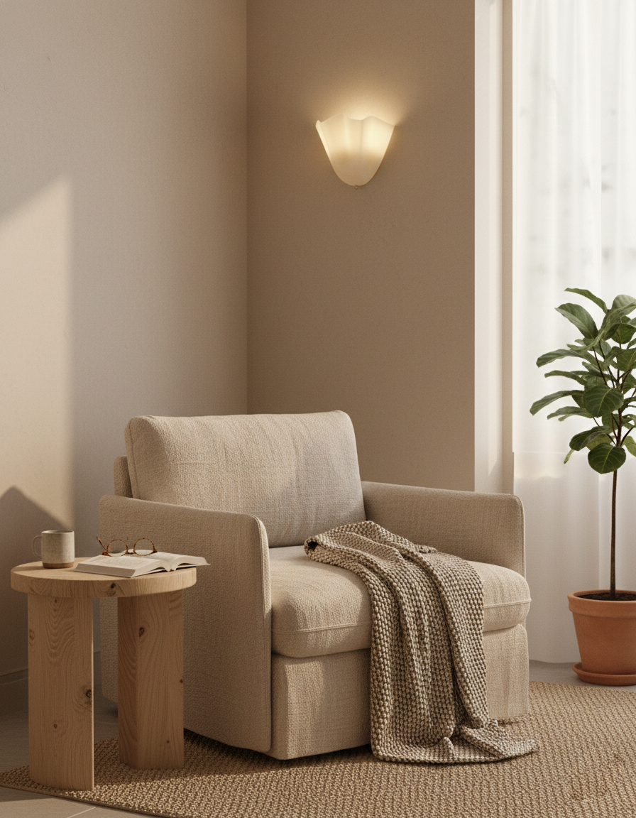 Lampa Ścienna z Kloszem Szklanym