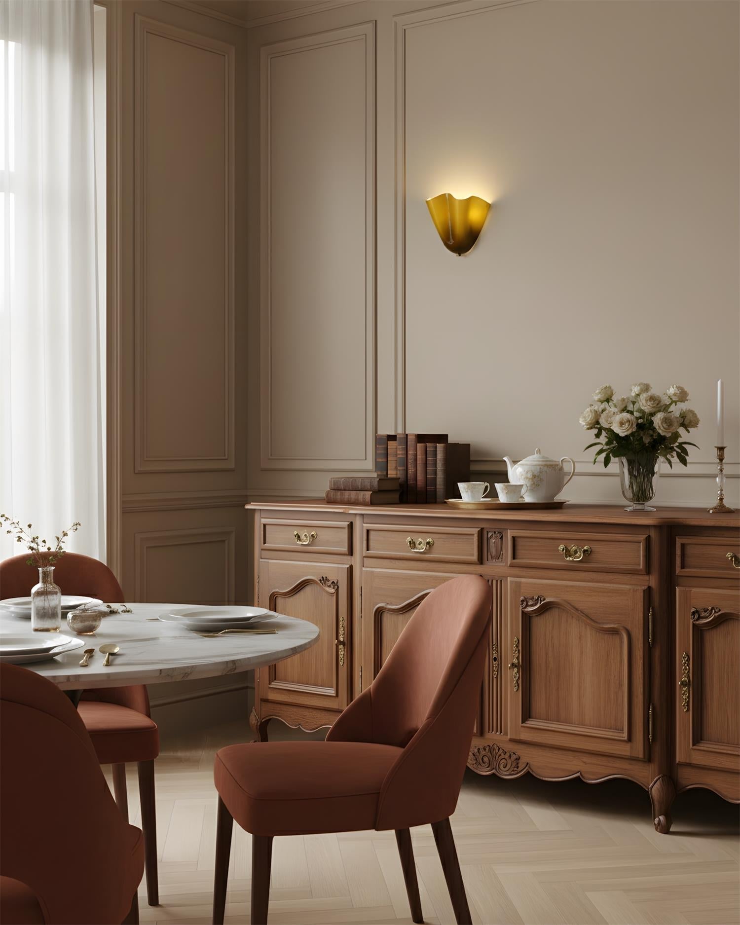 Lampa Ścienna z Kloszem Szklanym