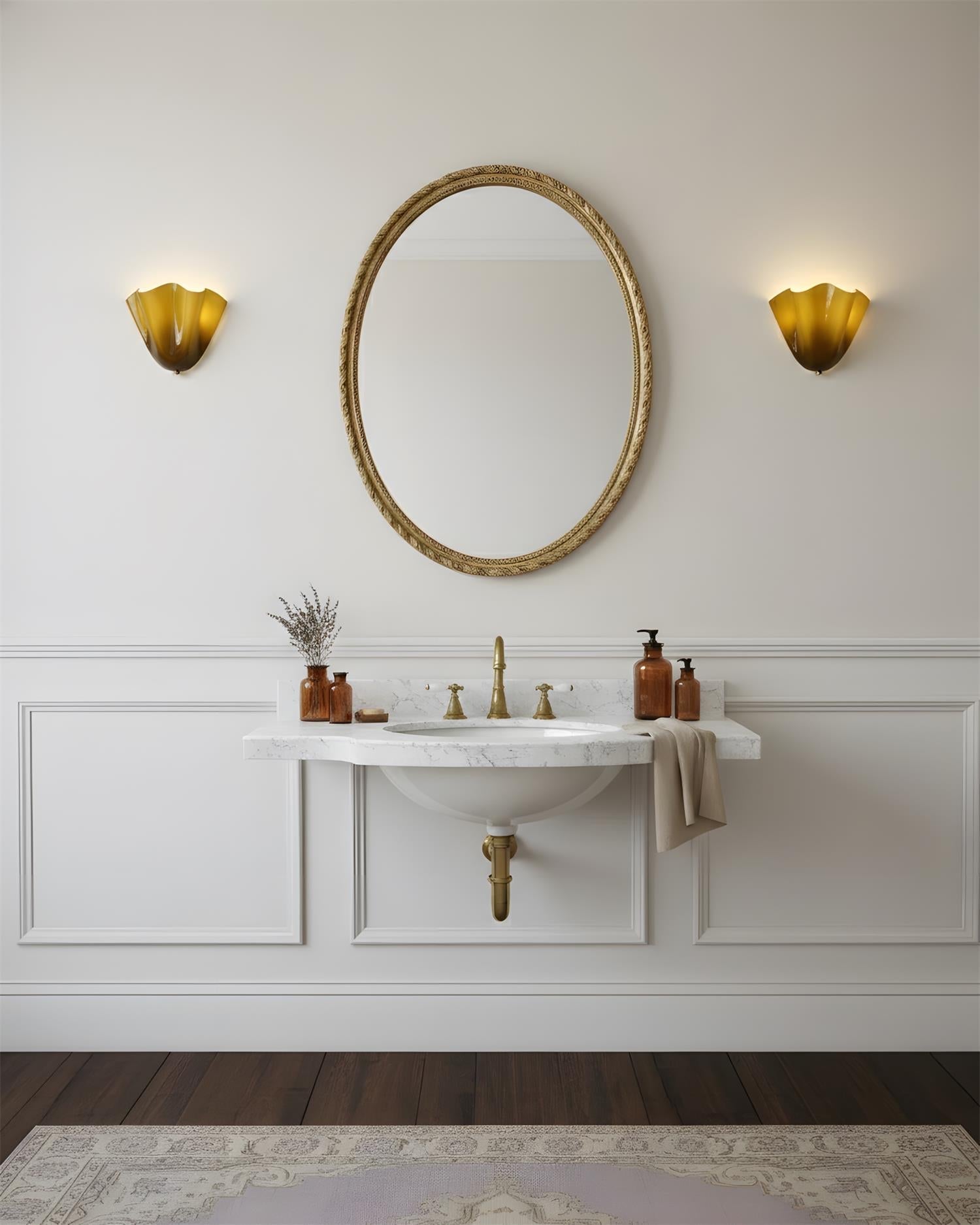 Lampa Ścienna z Kloszem Szklanym