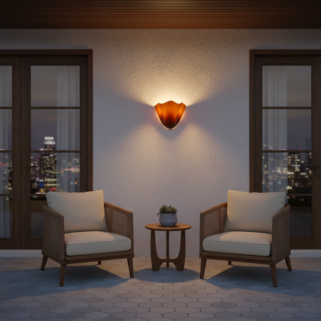 Lampa Ścienna z Kloszem Szklanym