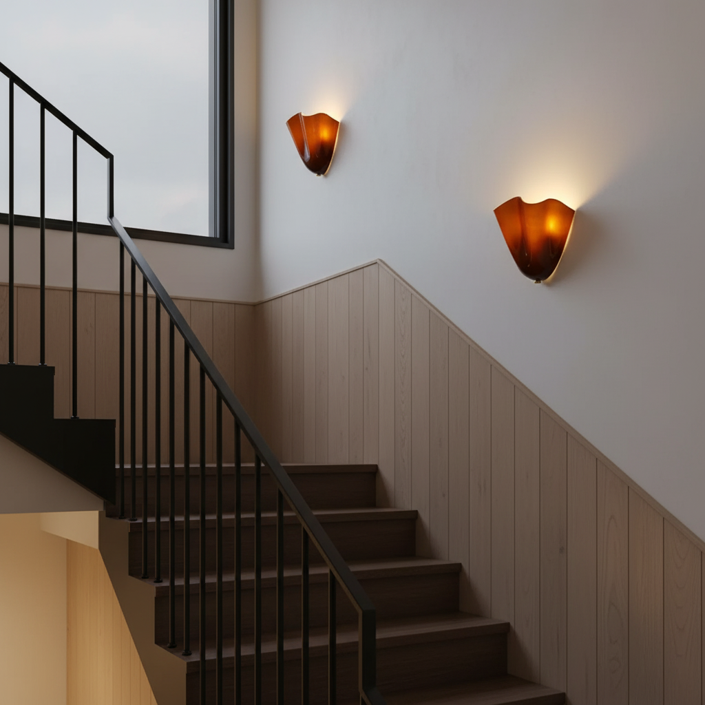 Lampa Ścienna z Kloszem Szklanym